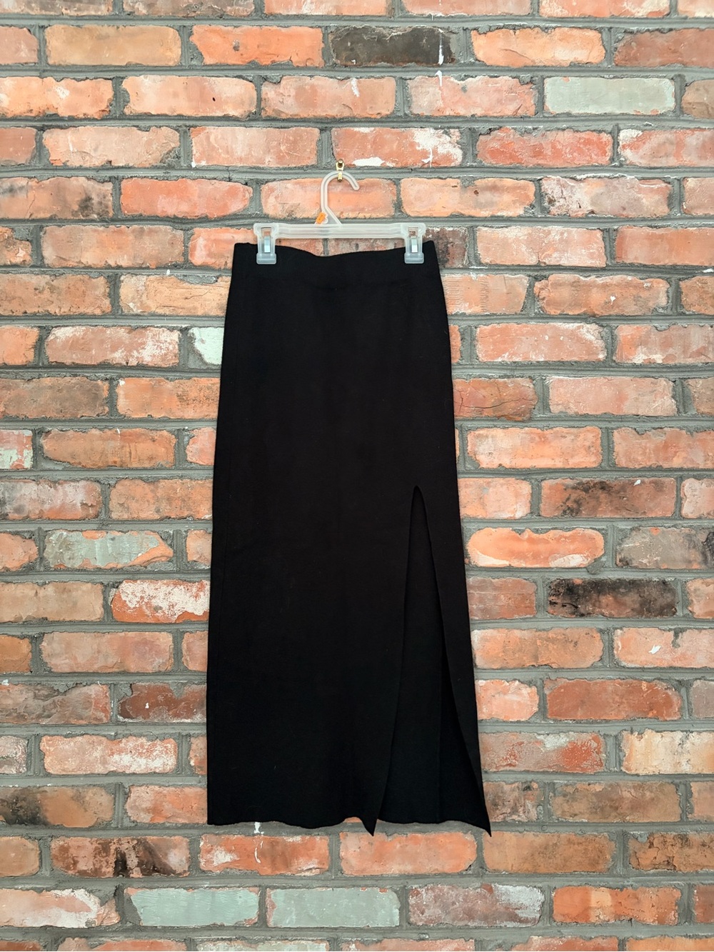 Classic Black Maxi Skirt with Front Slit